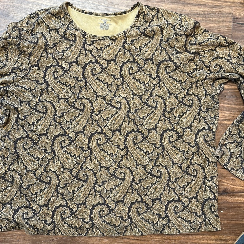 Jones New York sport paisley long sleeve shirt woman 2x plus size